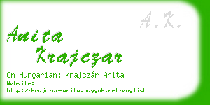 anita krajczar business card